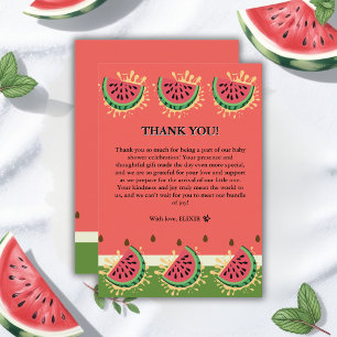 Moderne Watermelon Splash Baby Dusche Dankeskarte