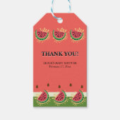 Moderne Watermelon Splash Baby Dusche Geschenkanhänger (Vorderseite)