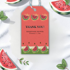 Moderne Watermelon Splash Baby Dusche Geschenkanhänger