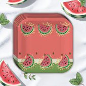 Moderne Watermelon Splash Baby Dusche Pappteller