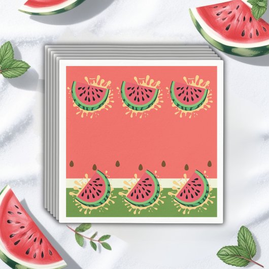 Moderne Watermelon Splash Baby Dusche Serviette