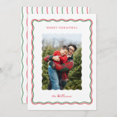 Moderne Wave Flat Holiday Card Feiertagskarte (Vorne/Hinten)