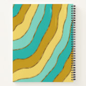 Moderne Wave Stripes Blue Yellow Tones Gold Glitze Notizblock (Rückseite)