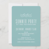 Moderne Wave Summer Pool Party Einladung (Vorderseite)