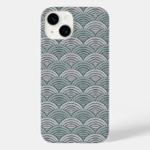 Moderne Waves Grauhandgezeichnete Scallops Arches Case-Mate iPhone Hülle (Rückseite)