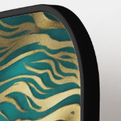 Moderne Waves Türkis Aquamarin Blau Personalisiert Pickleball Schläger (Linke Seite)