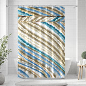 Moderne Wavy Beach Streifen Duschvorhang