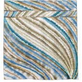 Moderne Wavy Beach Streifen Duschvorhang (Vorderseite)