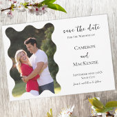 Moderne Wavy Foto Hochzeit retten das Datum der Ei Save The Date