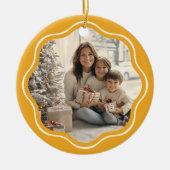 Moderne Wavy-Frame-Foto-Serie Retro gelb Keramik Ornament (Vorne)