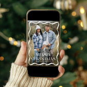 Moderne Wavy Frame Frohe Weihnachten 3 Foto