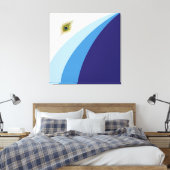 Moderne Wavy Lines in Blue Shades & Peacock Feathe Leinwanddruck (Insitu (Schlafzimmer))