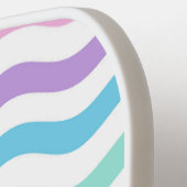 Moderne Wavy Lines | Monogramm Pastelwaves Pickleball Schläger (Linke Seite)