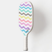 Moderne Wavy Lines | Monogramm Pastelwaves Pickleball Schläger (Links)