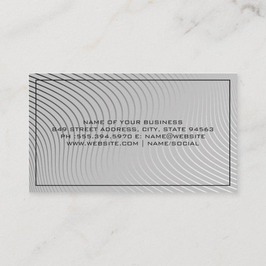 Moderne Wavy Lines Visitenkarte (Rückseite)
