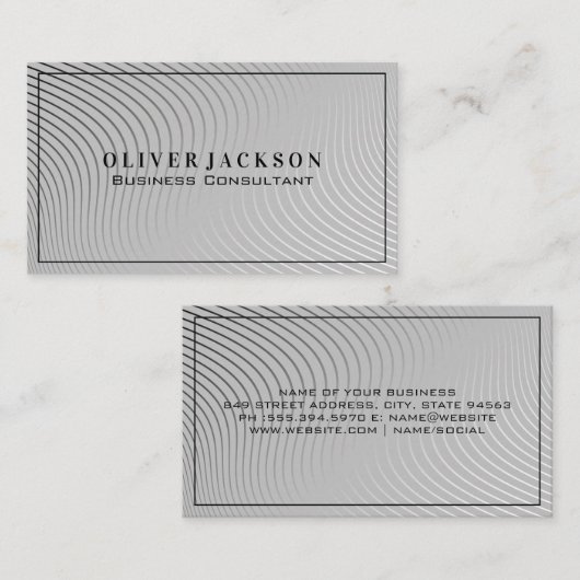 Moderne Wavy Lines Visitenkarte (Vorne/Hinten)
