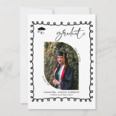 Moderne Wavy Script 2 Fotos Graduation Party Einladung (Vorderseite)