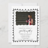 Moderne Wavy Script 2 Fotos Graduation Party Einladung (Rückseite)