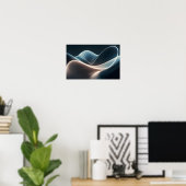 Moderne Wavy Shape Seaform mit Licht Poster (Heimbüro)