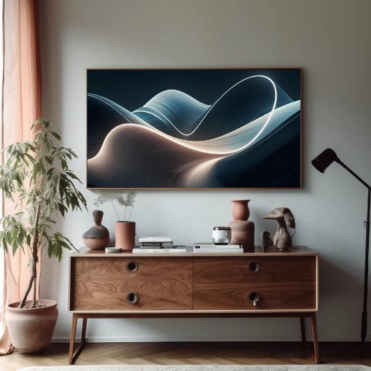 Moderne Wavy Shape Seaform mit Licht Poster