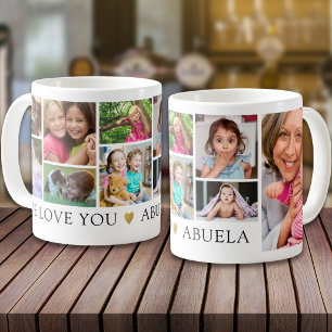 Moderne We Love You Abuela  9 Foto-Collage   Kaffeetasse