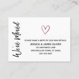 Moderne "We ve Moved" Karte mit rotem Wasserfarben