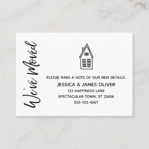 Moderne "We ve Moved"-Karte mit Zeichn des Kleinen Visitenkarte