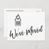 Moderne "We ve Moved" Karte mit Zeichnend Kleinem (Vorne/Hinten)