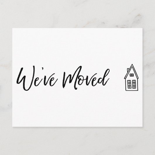 Moderne "We ve Moved" Karte mit Zeichnend Kleinem (Vorderseite)
