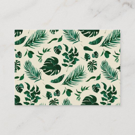 Moderne Website für tropische Hochzeiten Begleitkarte (Rückseite)