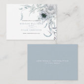 Moderne Website von Dusty Blue Floral Wedding Visitenkarte (Vorne/Hinten)