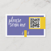 Moderne Website zur Hochzeit mit lila QR-Code Begleitkarte (Rückseite)