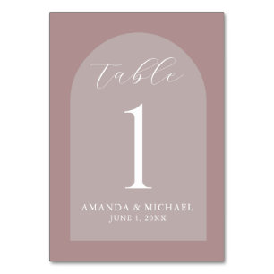 Moderne Wedding Dusty Rose Hues Tischnummer