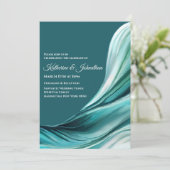 Moderne Wedding-Emerald Green- Einladung (Stehend Vorderseite)