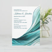 Moderne Wedding-Emerald Green- Einladung (Stehend Vorderseite)