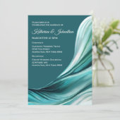 Moderne Wedding-Emerald Green- Einladung (Stehend Vorderseite)