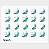 Moderne Wedding-Emerald Green- Runder Aufkleber (Blatt)