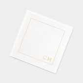 Moderne Wedding Monogram Custom Initials Servietten Mit Folie (Links)