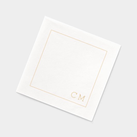 Moderne Wedding Monogram Custom Initials Servietten Mit Folie (Links)