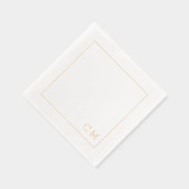 Moderne Wedding Monogram Custom Initials Servietten Mit Folie (Rechts)