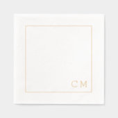 Moderne Wedding Monogram Custom Initials Servietten Mit Folie (Vorderseite)