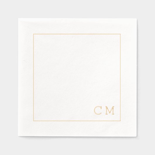 Moderne Wedding Monogram Custom Initials Servietten Mit Folie (Vorderseite)