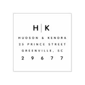 Moderne Wedding Monogram Rücksendeadresse Gummistempel (Prägung)