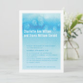 MODERNE WEDEREINLADUNG: Ober wasserblau Einladung (Stehend Vorderseite)