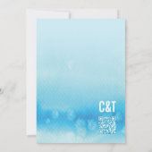 MODERNE WEDEREINLADUNG: Ober wasserblau Einladung (Rückseite)