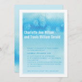 MODERNE WEDEREINLADUNG: Ober wasserblau Einladung (Vorne/Hinten)