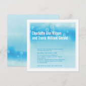 MODERNE WEDEREINLADUNG: Ober wasserblau Einladung (Vorne/Hinten)