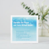 MODERNE WEDEREINLADUNG: Ober wasserblau Einladung (Stehend Vorderseite)