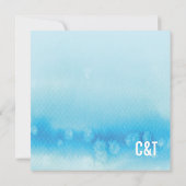 MODERNE WEDEREINLADUNG: Ober wasserblau Einladung (Rückseite)