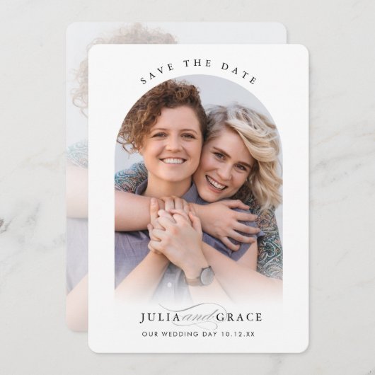 MODERNE WEDING-Foto-Kalligraphie Einladung (Vorne/Hinten)